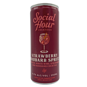 Social Hour Cocktails "Allora Spritz" Strawberry Rhubarb can